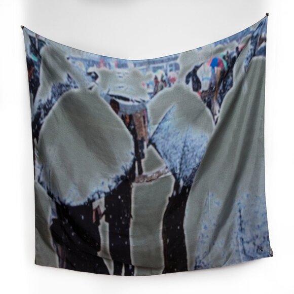 ImageDiary Snowfall Blooming 100% silk twill scarf - limited edition 13/15 - Picture 2 of 2